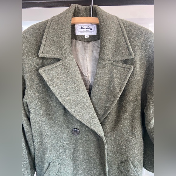 DONATED! Vintage wool/mohair/alpaca blend coat in green small/medium - Picture 2 of 9